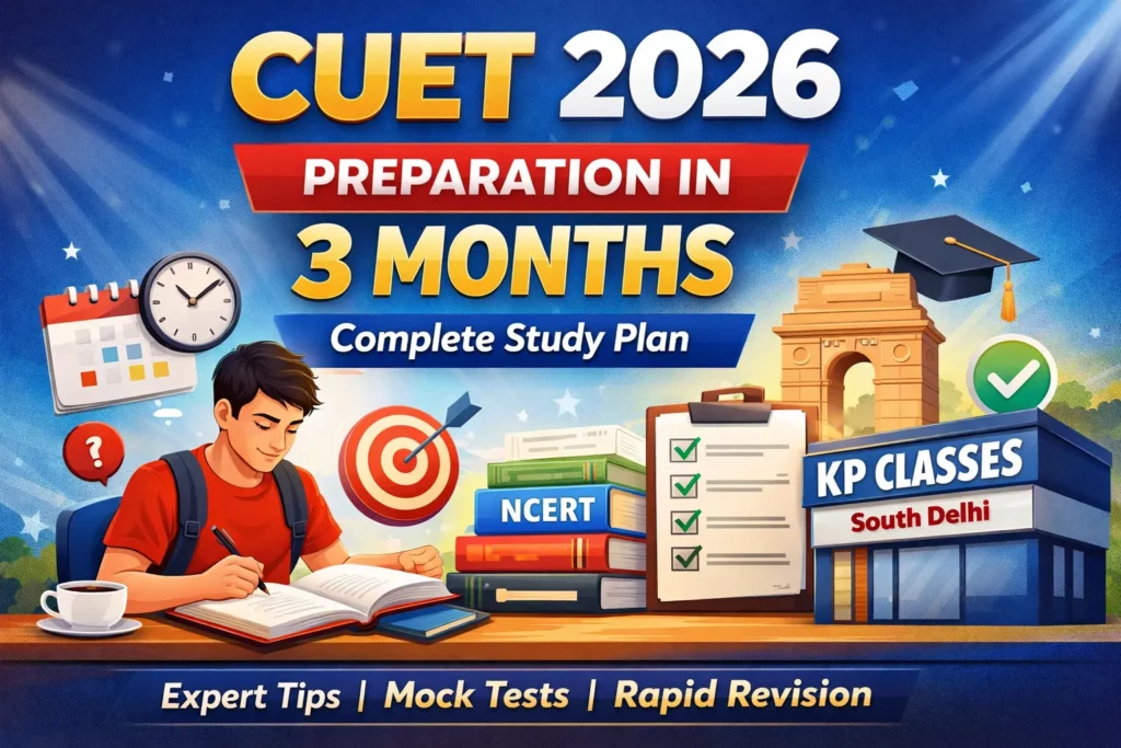 CUET 2026 preparation in 3 months study plan for Delhi University admission